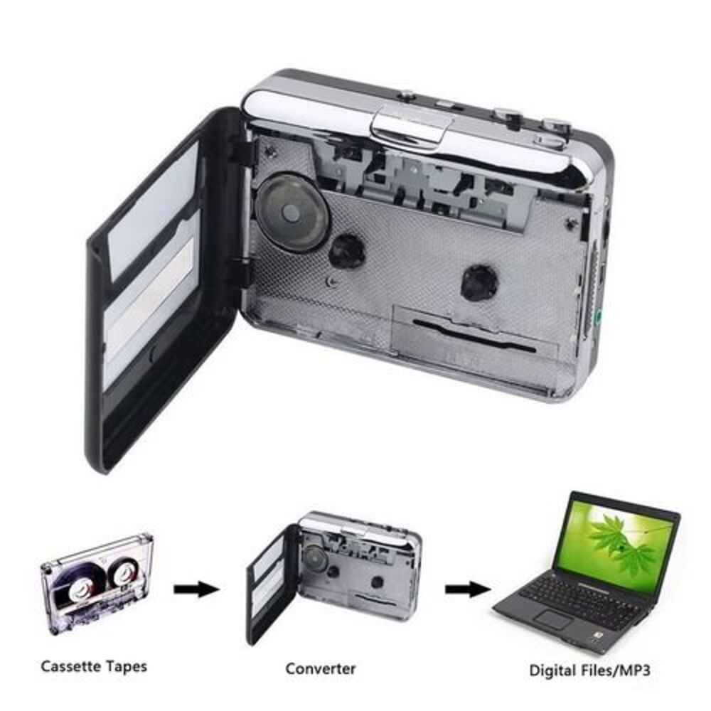 Portable USB Cassette Tape to MP3 Converter - Capture Nostalgic Music Easily